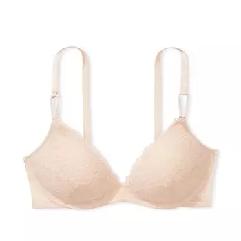 Бюстгальтер Victoria's Secret Sexy Tee Posey Lace Wireless Push-Up, телесный