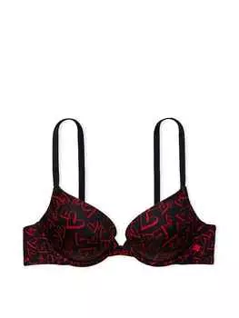 Бюстгальтер Victoria's Secret Sexy Tee Smooth Push-Up Bra, черный/красный