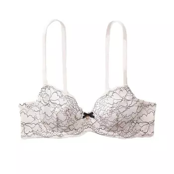 Бюстгальтер Victoria`s Secret Unlined Lace Demi, белый/чёрный