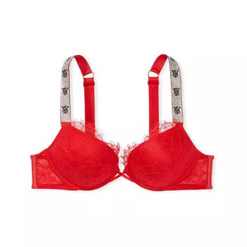 Бюстгальтер Victoria's Secret Very Sexy Bombshell Add-2-Cups Shine Strap Lace, красный
