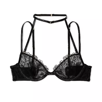 Бюстгальтер Victoria's Secret Very Sexy Unlined Floral Embroidered Demi, черный