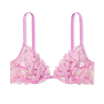 Бюстгальтер Victoria's Secret Very Sexy Unlined Floral Embroidered Demi, розовый
