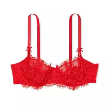 Бюстгальтер Victoria`s Secret Wicked Unlined Floral Embroidery Balconette, красный