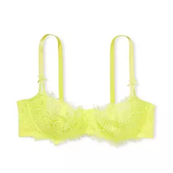 Бюстгальтер Victoria`s Secret Wicked Unlined Floral Embroidery Balconette, лимонный