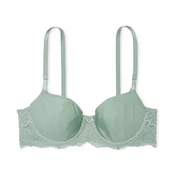 Бюстгальтер Victoria`s Secret Wicked Unlined Floral Embroidery Balconette, светло-зелёный