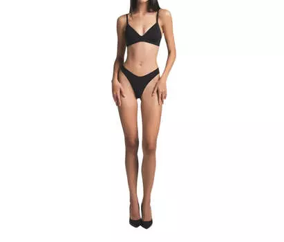 Бюстгальтер Wireless Form Lightly Linen из оникса SKIMS, цвет onyx