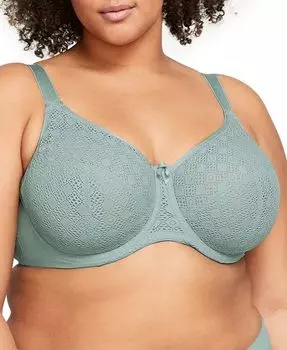 Бюстгальтер Wonderwire Lace Comfort Bra больших размеров для полной фигуры 9855 Glamorise, зеленый