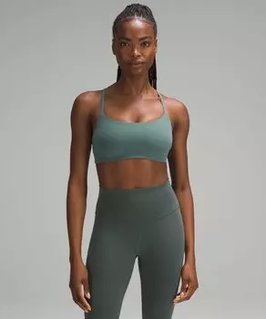 Бюстгальтер Wunder Train с бретельками Lululemon, зеленый