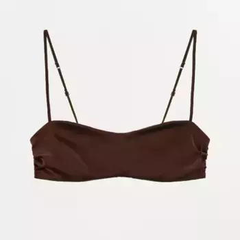 Бюстгальтер Zara Limited Edition Silk Bandeau, коричневый