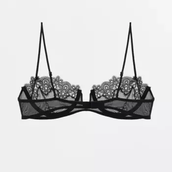 Бюстгальтер Zara Mesh Lace Underwired, черный