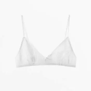 Бюстгальтер Zara Pointelle Lace Trim, белый