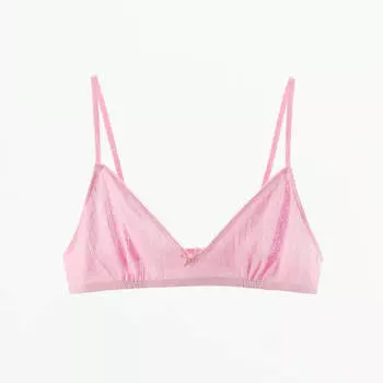 Бюстгальтер Zara Pointelle Lace Trim, розовый