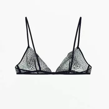 Бюстгальтер Zara Sequinned Lace, черный