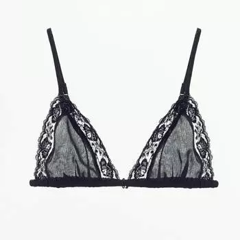 Бюстгальтер Zara Triangle Lace, черный