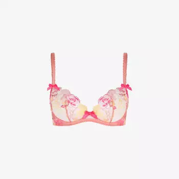 Бюстгальтер Zuri из эластичной сетки с цветочной вышивкой Agent Provocateur, желтый