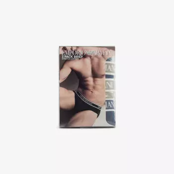 Бюстгальтеры Emporio Armani Brand-Print mid-rise из эластичного хлопка, 3 шт, мультиколор