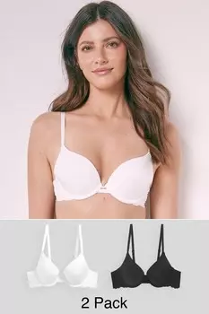 Бюстгальтеры-Майки с эффектом пуш-ап 2 шт Next, черный