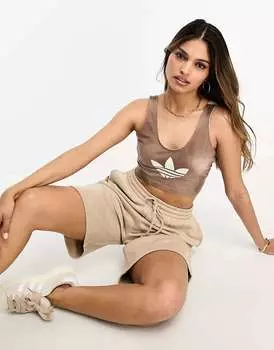 Бюстгальтеры в форме трилистника adidas Originals Бежевого цвета