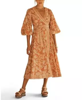 БУТА Макси-платье с запахом AUR OCE, мультиколор