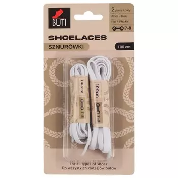 BUTI Шнурки Шнурки для обуви (100см) - Белый 2 пары Inna