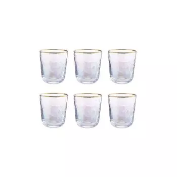 BUTLERS SMERALDA Бокалы 6x в золотой оправе 280мл, белый