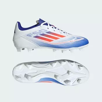 Бутсы Adidas F50 CLUB FXG / Compatible with various grounds, цвет White/Solar Red/Lucid Blue