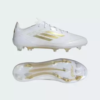 Бутсы Adidas F50 ELITE FG / For natural grass, цвет White/Gold Metallic/White