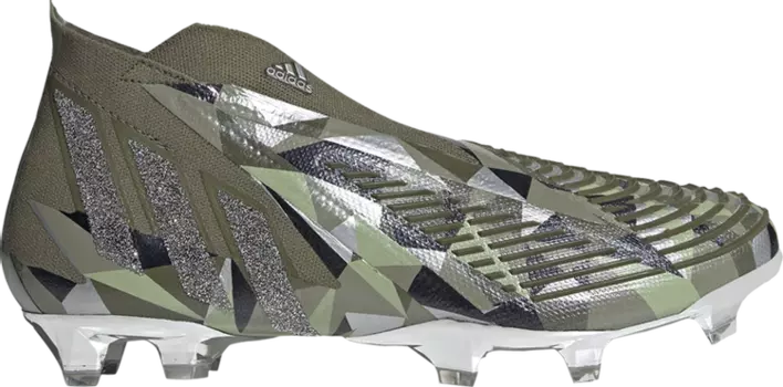 Бутсы Adidas Swarovski x Predator Edge+ FG 'Focus Olive Crystal', зеленый