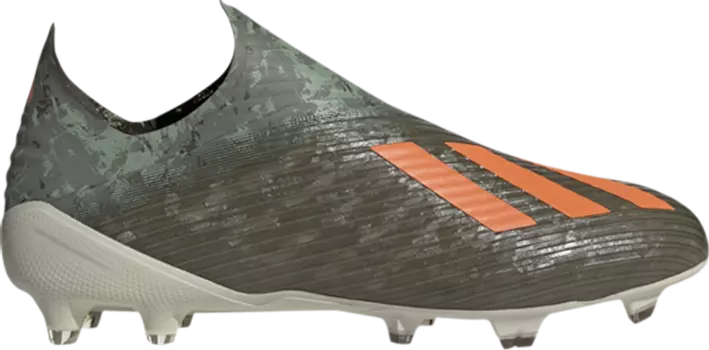 Бутсы Adidas X 19+ FG 'Legacy Green Solar Orange', зеленый