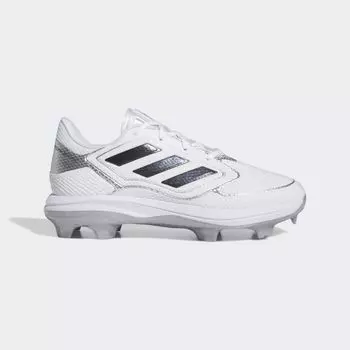 Бутсы Adizero PureHustle 3 из ТПУ Adidas, цвет Cloud White/Core Black/Silver Metallic
