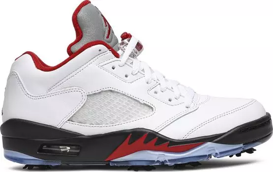Бутсы Air Jordan 5 Low Golf Fire Red, белый