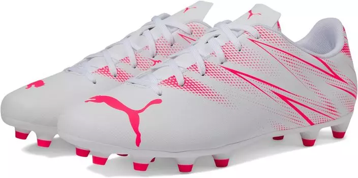 Бутсы Attacanto Firm Ground/Artificial Ground PUMA, цвет PUMA White/Fire Orchid