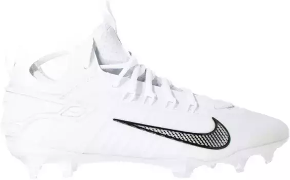 Бутсы для лакросса Nike Alpha Huarache 9 Elite Mid Mid, белый/черный