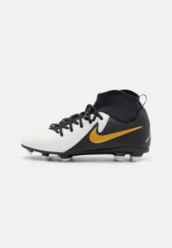 Бутсы JR PHANTOM LUNA II CLUB FG/MG UNISEX Nike, цвет white/black/metallic gold coin