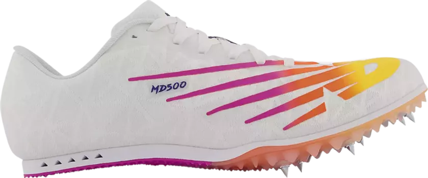 Бутсы New Balance MD500v8 'White Vibrant Violet', белый