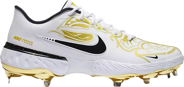 Бутсы Nike Alpha Huarache Elite 3 Low Premium 'White Metallic Vivid Gold', белый