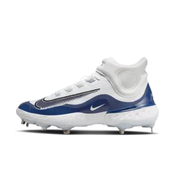 Бутсы Nike Alpha Huarache Elite 4 Mid, цвет White/Pure Platinum/Blue Tint/Midnight Navy