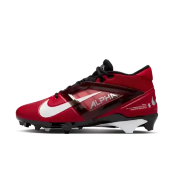 Бутсы Nike Alpha Menace 4 Pro Football Cleats, цвет University Red/Metallic Silver/Team Red/White