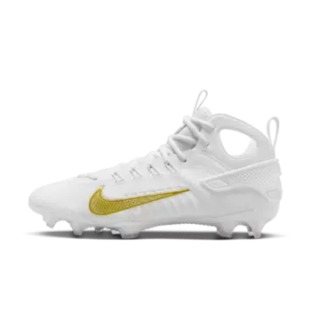 Бутсы Nike Huarache 9 Elite LAX Lacrosse Cleats, цвет White/White/Metallic Vivid Gold