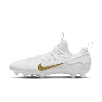 Бутсы Nike Huarache 9 Elite Low LAX Lacrosse Cleats, цвет White/White/Metallic Vivid Gold