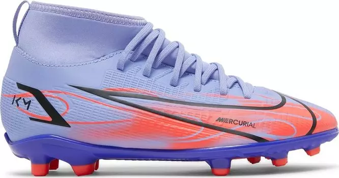 Бутсы Nike Kylian Mbapp x Mercurial Superfly 8 Club MG GS 'Flames', фиолетовый