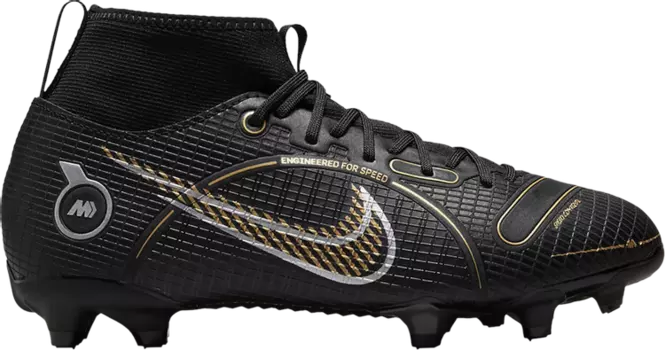 Бутсы Nike Mercurial Superfly 8 Academy MG GS 'Black Metallic Gold', черный