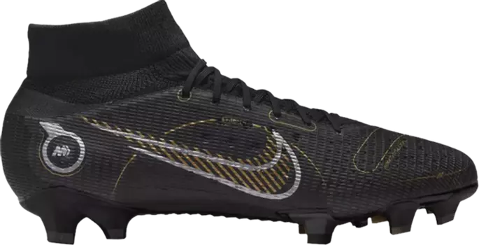 Бутсы Nike Mercurial Superfly 8 Pro FG 'Black Metallic Gold', черный