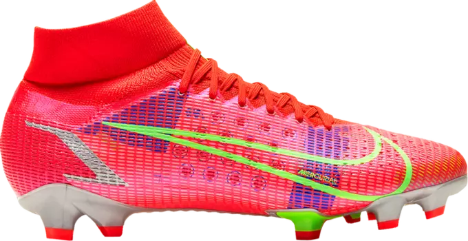 Бутсы Nike Mercurial Superfly 8 Pro FG 'Bright Crimson Indigo Burst', оранжевый
