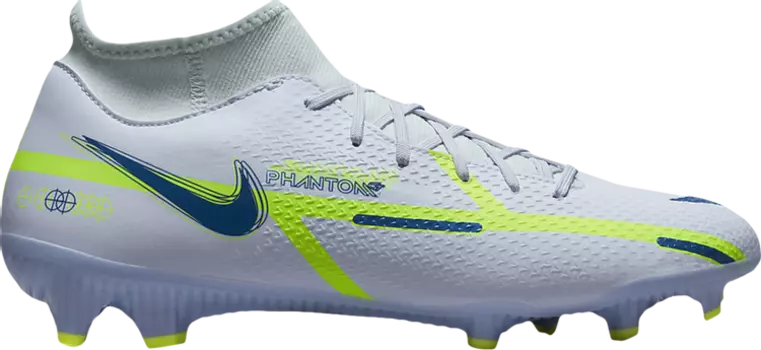 Бутсы Nike Phantom GT2 Academy DF MG 'Grey Dark Marina Blue', серый