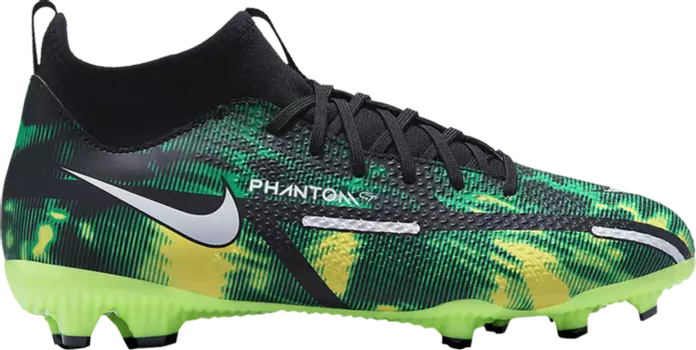 Бутсы Nike Phantom GT2 Academy DF MG GS 'Shockwave', зеленый