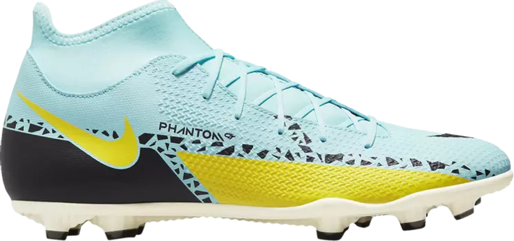 Бутсы Nike Phantom GT2 Club DF MG 'Glacier Ice Yellow Strike', синий