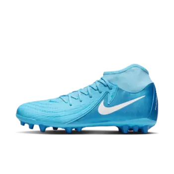 Бутсы Nike Phantom Luna 2 Academy AG High-Top Soccer Cleats, цвет Blue Fury/White