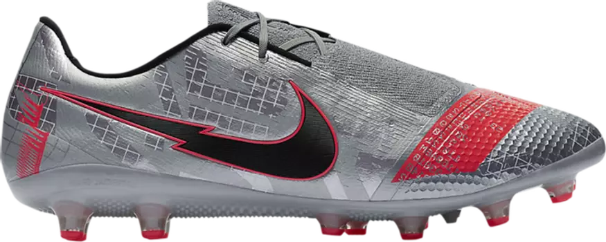 Бутсы Nike Phantom Venom Elite AG Pro 'Metallic Bomber Grey Laser Crimson', серый