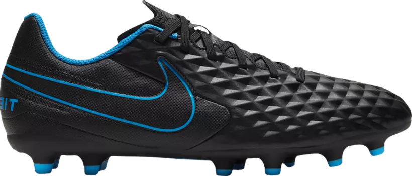 Бутсы Nike Tiempo Legend 8 Club FG MG 'Black Light Photo Blue', черный